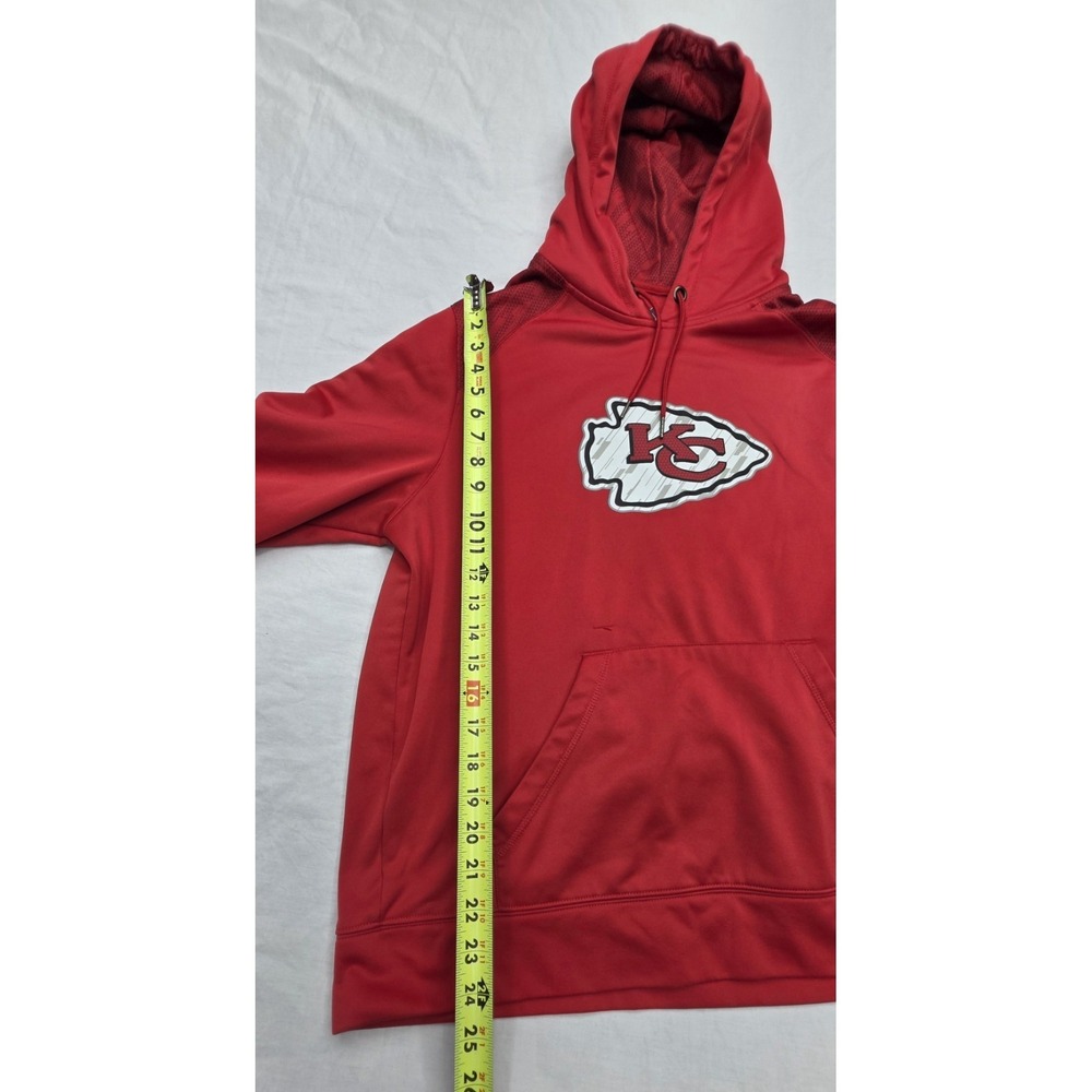 Majestic Thermabase Kansas City Chiefs Red Fleece Hoodie Size Large - Picture 6 of 8